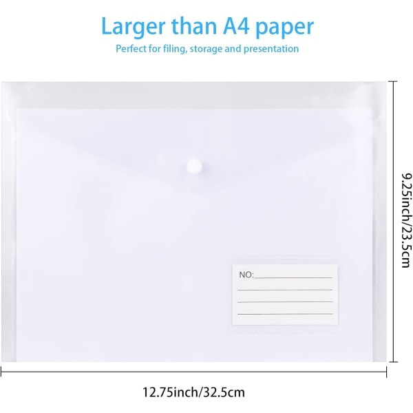 A4 transparenta plastmappar - 30 st A4 plånbøker med etikettficka Dokumentfiler Plånbøker Kuvertmapp i A4 plast
