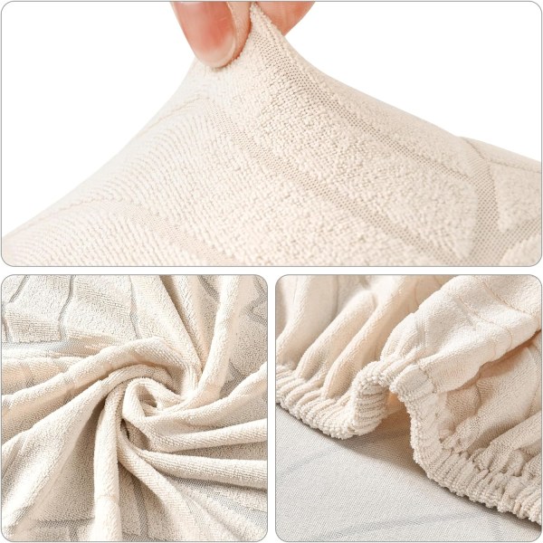 4-pack Julstolsöverdrag, Stretchigt Avtagbart Tvättbart Matrum Leaves-beige Leaves-beige 6