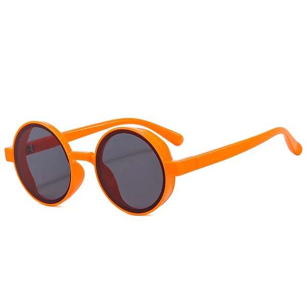 SO&EI Ins Populær mode Runde solbriller Kvinder Retro Punk Trending Gul Orange Solbriller Herre Solbriller UV400 Orange grå Orange grey As the picture