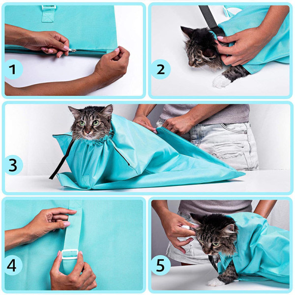 Cat Sling Carrier Multipurpose Pet Axelväska Drickbar Hopfällbar Cat Wash Bag Svart
