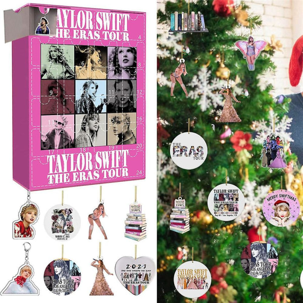 Julfest Taylor Swift The Eras Tour Hängande Prydnader Adventskalender, 24-dagars Nedräkningskalender Presenter