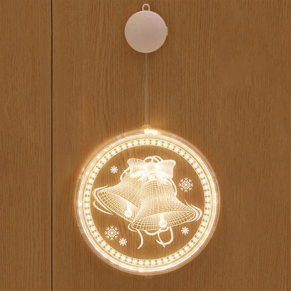 Akryl LED-nattlamper for jul, vindu og heminredning (16 cm，blokk）