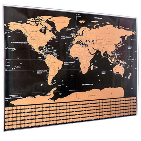 Skrapar av världskartan Väggaffisch Stor skrapkarta för att resa hem L