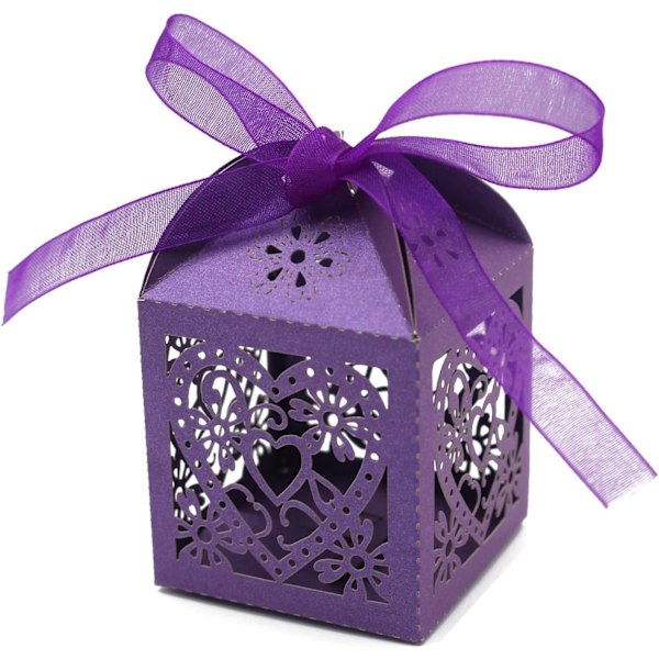 100 stk. Love Heart Laser Cut Bryllupsfest Favor Box Godispose