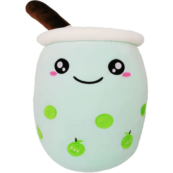 9,44 tommer Plys Bubble Tea Cup Pude Cylindrisk (grøn)