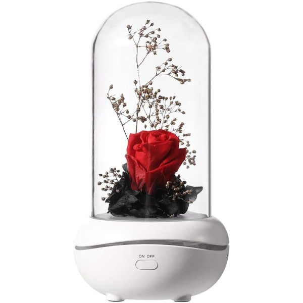 Rose Flower Aromaterapi Lampa, Aroma Rose Lamp med 7 Colo