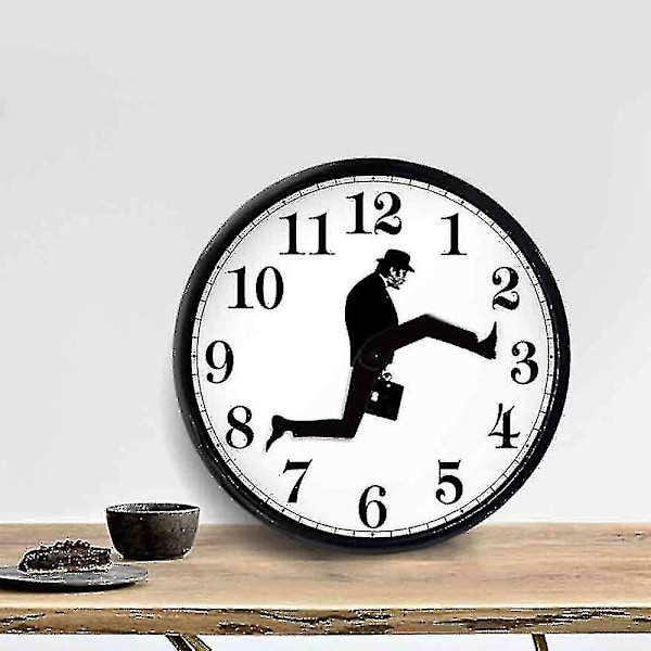 Ministry Of Silly Walk Veggklokke Morsom Stille Mute Klokker Kunst Dekor  [dB] Black