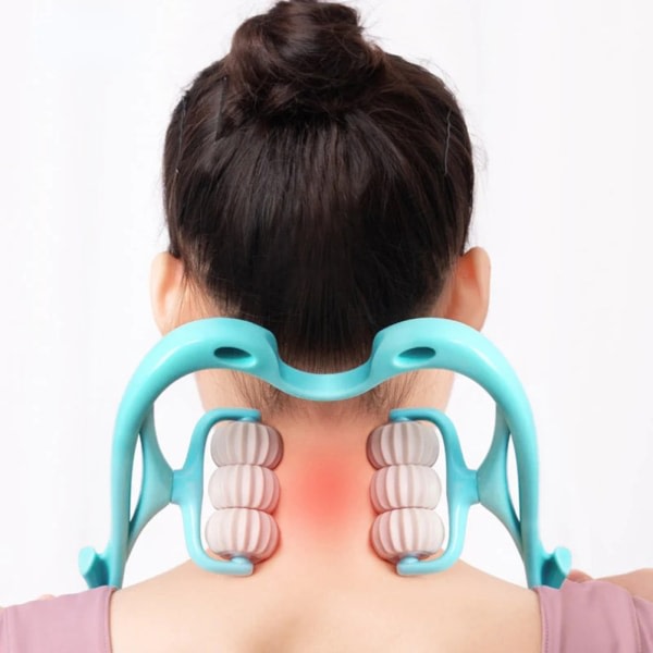 Cervical Spine Massager With Sex Roller Universal Holdbar Muskelavslappningshjælp For Kvinnor Män Rosa