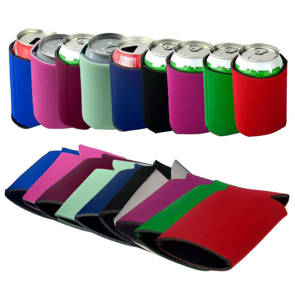 10pcs Neoprene Beer Can Cooler Beverage Bottle Holder Sleev