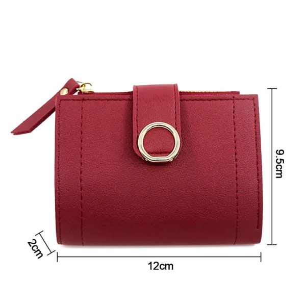 Kort lommebok dame Clutch veske ROSE RED rose red