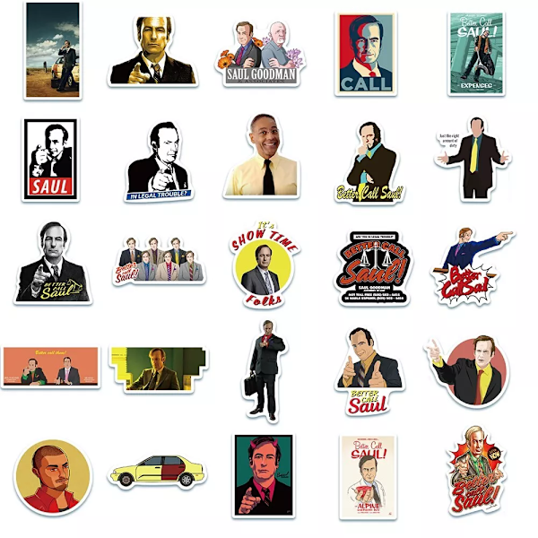 50 stk Better Call Saul Breaking Bad Saul Goodman Jimmy McGill AMC Crime Stickers