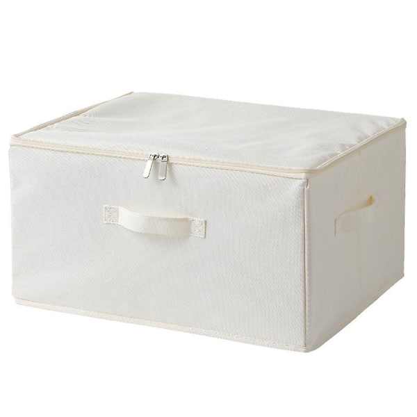 Beige pakke 1 Jumbo Canvas Hopfällbara opbevaringskasse Gør i ordning din garderob Praktisk opbevaringslåda med lås