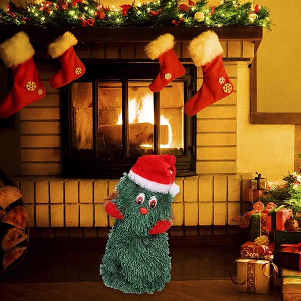 Elektrisk juletræ synger og danser juleplyslegetøj, grøn juletræ Animation Juledekorationer, medium