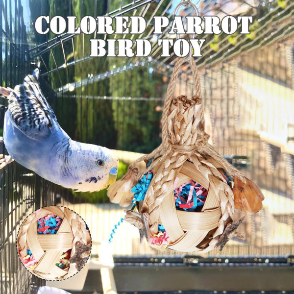 Vävda papegojor Tuggbollsleksak Personlig bitsäker fågelbollsleksak för kakaduor Primärfärg