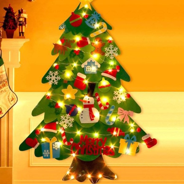 LED julgran hänge dekoration Avtagbar julgran hängande prydnad för barn grön