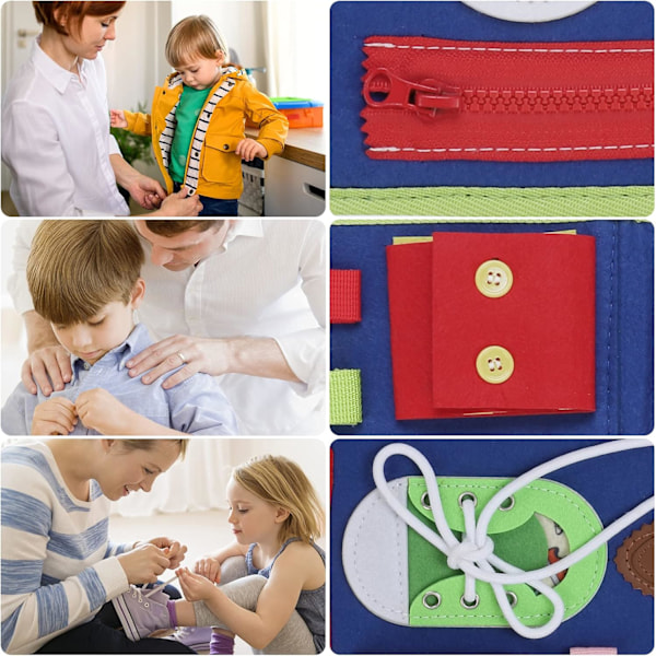 Barnens Park Busy Board för småbarn, Sensorisk Tavla Pedagogiska Leksaker Aktivitetstavla för Flickor Pojkar 1 2 3 4 år gammal, Grön