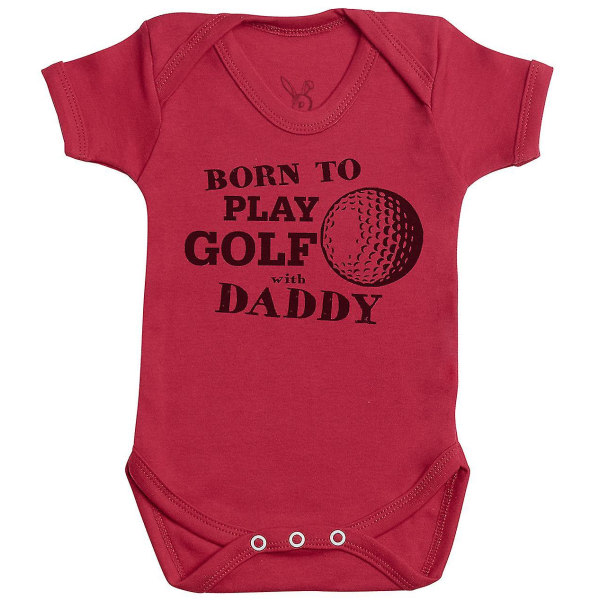 Born To Go Golf With Daddy - Baby Awo-82192 Rød 6-12 måneder