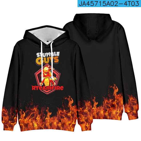 Stumble Guys 3D-tryckt Hoodie Barnkappa Hoodie Ytterkläder 19 19 XS