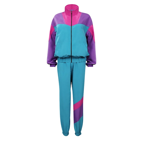 80-tals 90-tals Hippie Disco Cosplay Kostym Outfit Toppar Byxor Sportkläder Retro Hip Hop Jumpsuit Kvinna Halloween Karneval Maskeraddräkt E E XL