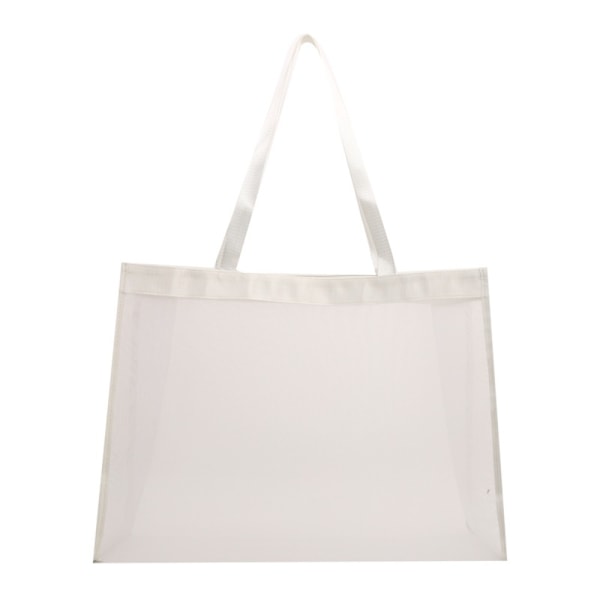 (c) Transparent Strand Nylon Taske Mesh Håndholdt Shoppingtaske SORT Black