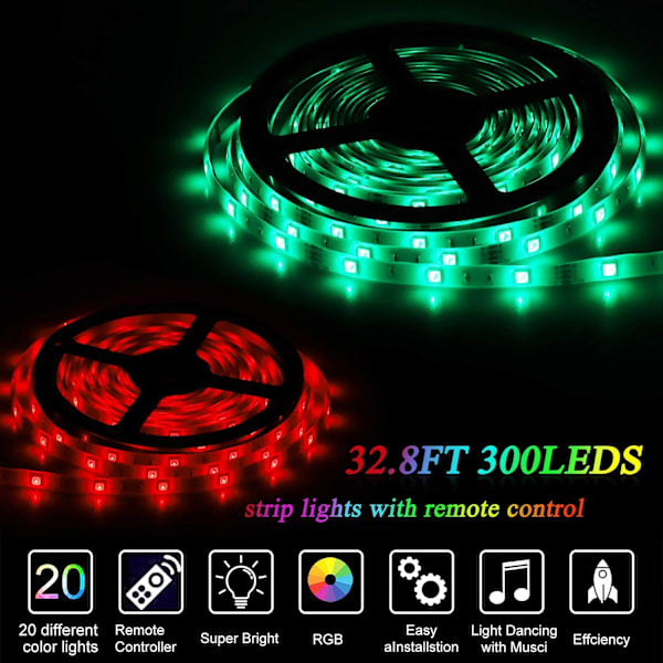 10M LED-nauhat LED-nauhat 300 LEDiä 5050 RGB IP65 Multicolo ed4a | Fyndiq