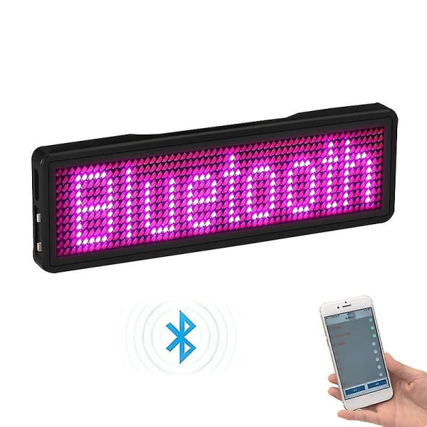 Bluetooth LED-navnskylt Opladningsbar lysskylt DIY Programmerbar rullende anslagstavla Display L