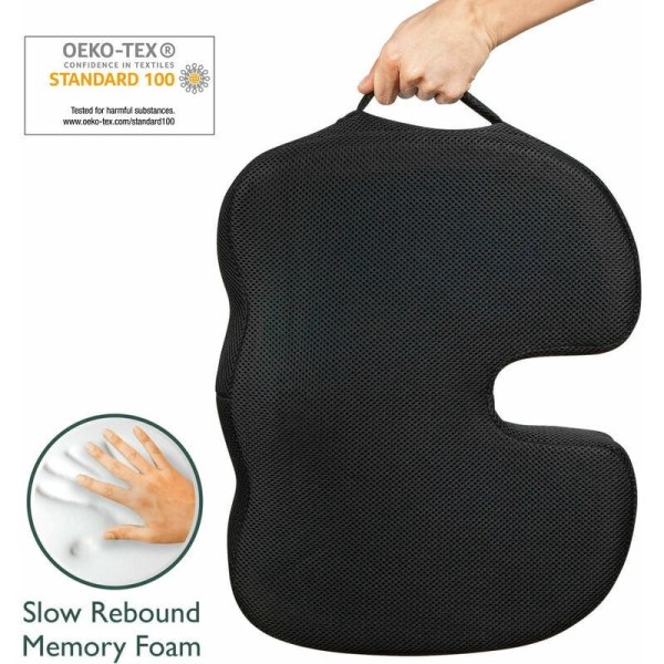 Ortopedisk pute Memory foam Ergonomisk sittepute kontorbil 45x35x7cm - Ortopedisk halebeinspute