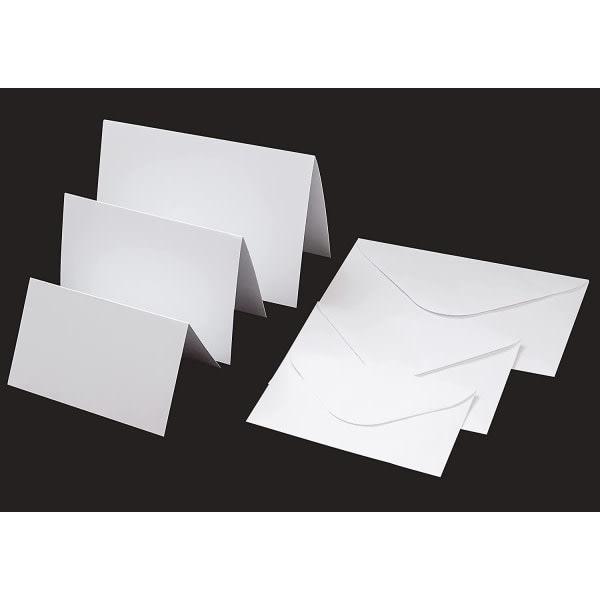 Blandade 3 størrelser af vita tomma gratulationskort og vätbara selvhæftande kuvert