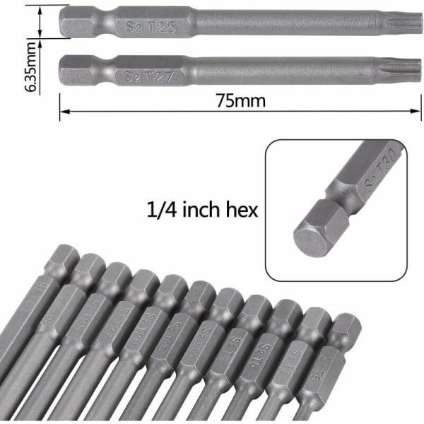 Torx-sett - 11 deler - 75mm