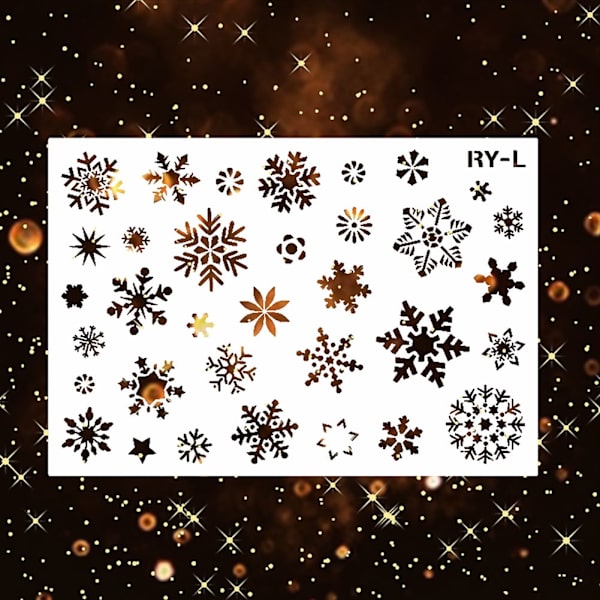 Jul ihålig snöflinga form DIY stencil väggmålning album mall