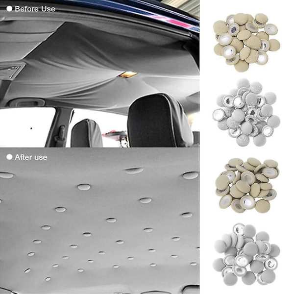 50x biltag loftbeklædning reparation nitter design til bil tag flannelet loft-flanell-grå