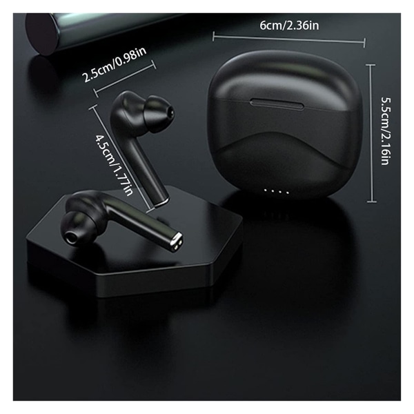 Trådløse øretelefoner-hovedtelefoner -Bluetooth 5.0 Mini-hovedtelefoner med HD-mikrofon