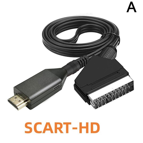 Bærbar HDMI til SCART-konverterkabel Video Audio Adapterkabel til {FW} SCART HD