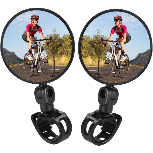 Cykelspegel, Cykelcykling Backspeglar Säkerhetsspeglar, Justerbart vridbart styre Monterad konvex plastspegel