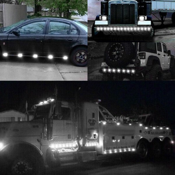 10X 3/4" 12V Markeringsljus LED Truck Trailer RV Rund Sidokula