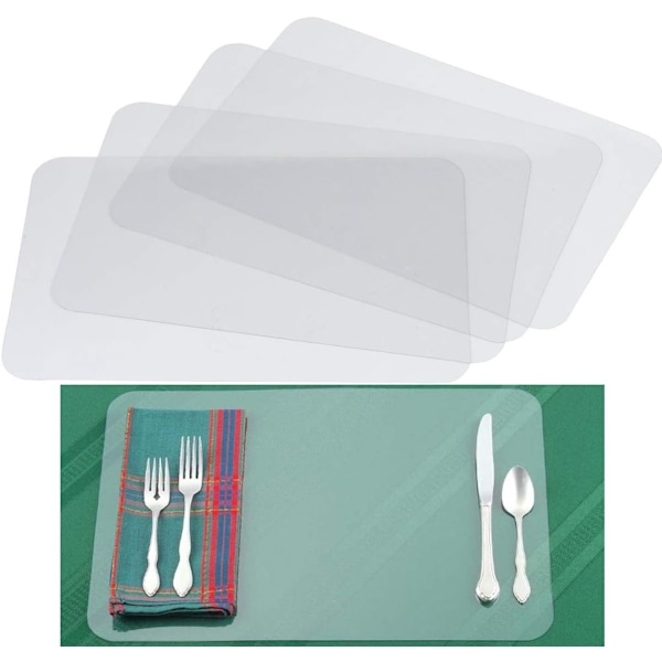 12 stk (43X28cm) - Transparent plastunderlag til børn Kitch