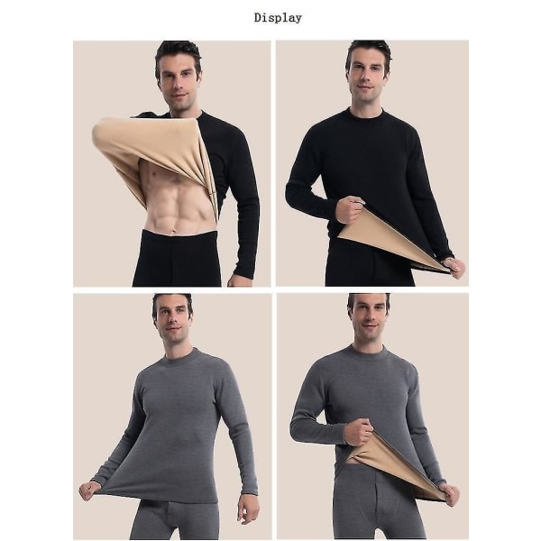 Underkläder Tjock kashmirfleece for män holder varme i svart XL (55-65 kg)