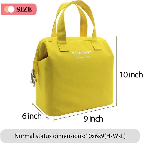 Eristetty lounaspussi Simple Bento Cooler Bag -lounas (keltainen)