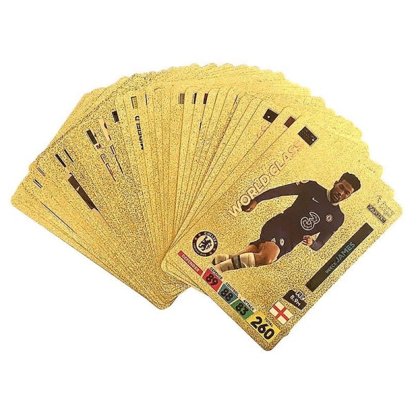 Jalkapallo kultakortit 50 korttia Hauskoja kortteja Lasten leluja
