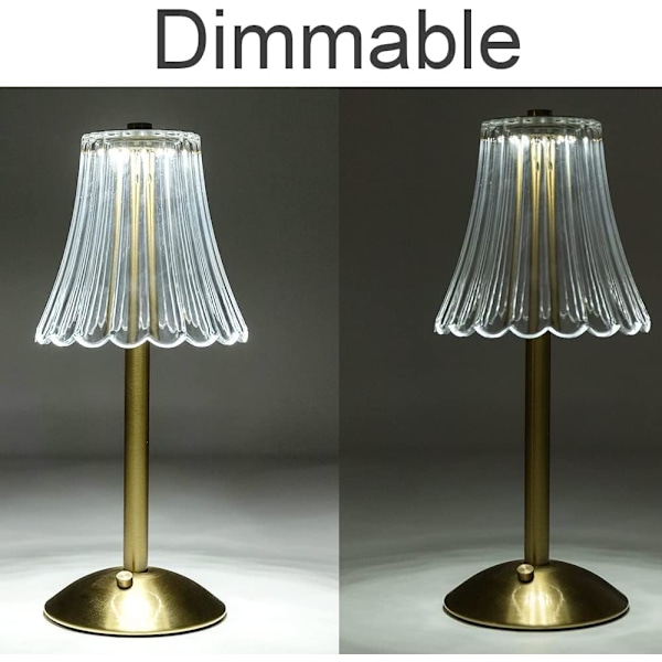 Trådløs LED-bordlampe, batteridrevet bordlampe, dæmpbar LED-bordlampe, natlampe, skrivebordslampe, bordlampe til stue, soveværelse, 3 farver