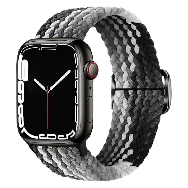 Yhteensopiva Apple Watch -hihnan kanssa 41 mm / 40 mm / 38 mm Punottu hengittävä nylon Tummanharmaa