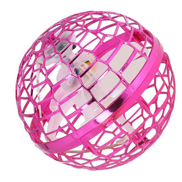 Barn flygende boll leksak Pojkar Flickor innenhus utendørs roterande flygande leksak med LED-lys fødelsedag rosa