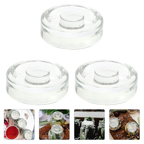 3 st Fermenteringsglasvikter Burkar med Bred Mun Picklesflaskor Tätningslock Burkar Fermenteringslock