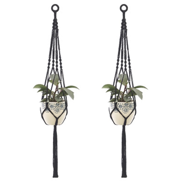 2 st Macrame Växt Hängare Hängande Planter Korg, Stil 4