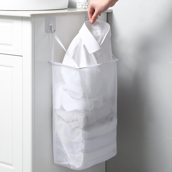Vägghängda tvättkorgar Smutsiga tøj Forvaring Stansfri påse for badeværelset