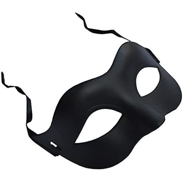 Svart matt klassisk venetiansk mask, maskerad,