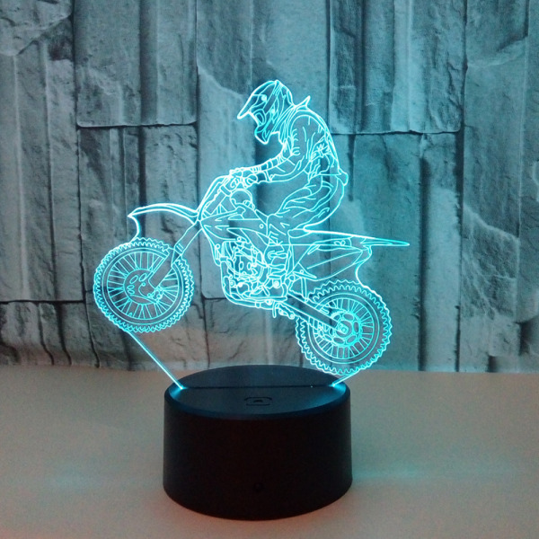 Moottoripyörän Motocross 3D Illusion Night Light -lelut, kodin sisustus