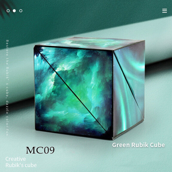 3D Magic Cube Shashibo Shape Shifting box Pusselleksaker lahja MC-08 Green