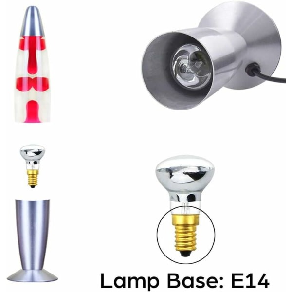 (4 st) R39 E14 Reflekterende spotlampa 25W E14 Lavalampa R39 Reflekterande glödlampa 25W E14 R39 Lavalampa