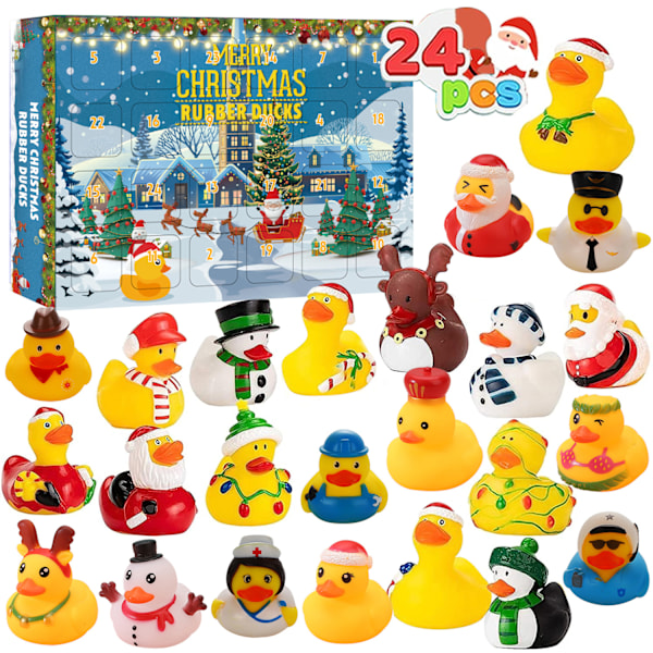 Jule vinyl and blindboks adventskalender for barn, nedtellingskalender, dekompresjonsdukke, vanndukkegave XT-96